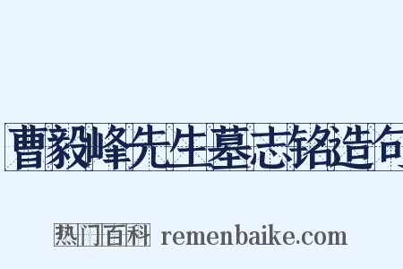 曹毅峰先生墓志铭造句是什么意思的图片